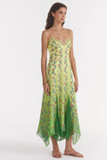 Floral Sweetheart Neck Sleeveless Midi Dress