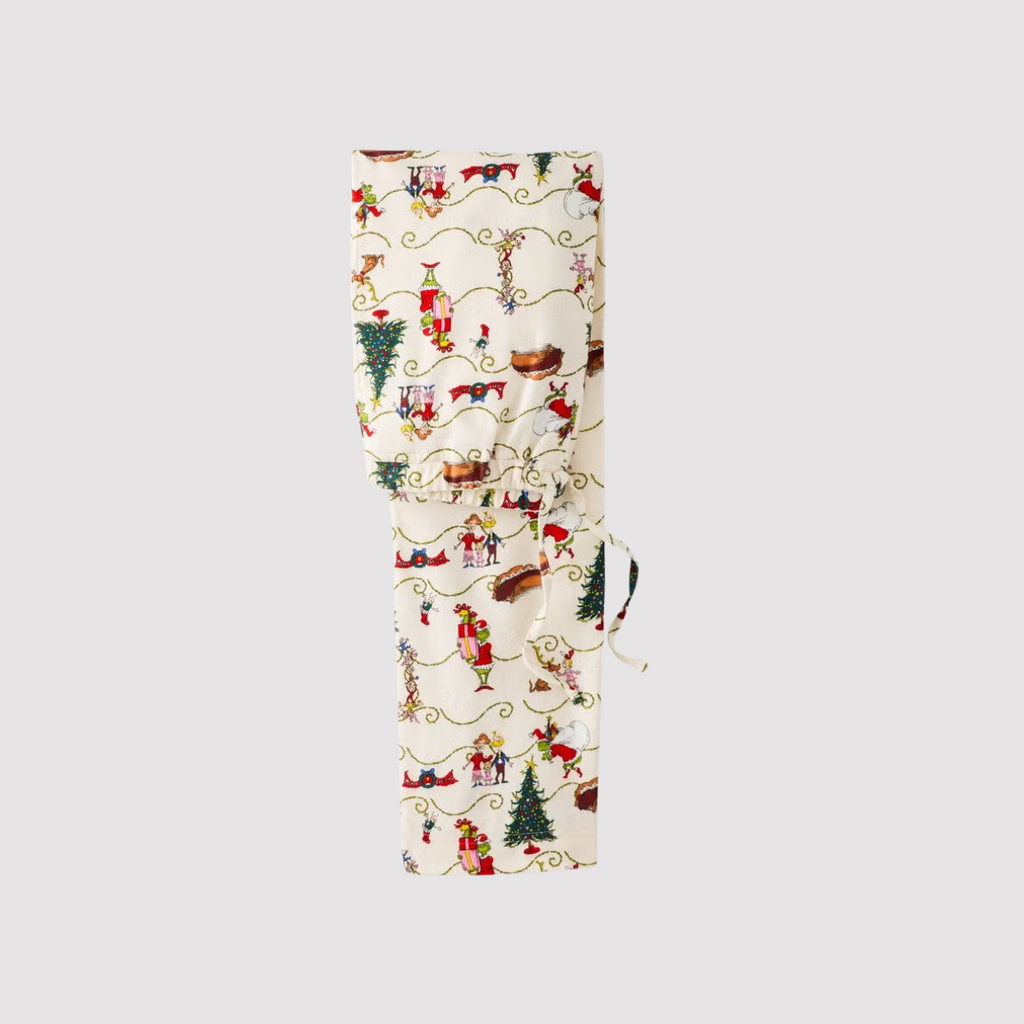 Grinch Family Christmas Pajamas | Cream Matching Holiday Sleepwear Set
