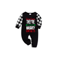 Dear Santa They’re the Naughty Ones Family Christmas Pajamas Set - Black Top Black and White Plaid Pants White Text Graphic