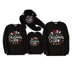 '2025 Christmas Crew'Text Pattern Black Long Sleeve Top