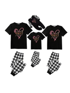 Black and White Plaid Short Sleeve Pajamas Set with Not Perfect Just Forgiven Text Printed
