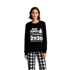 'Our Family Chirstmas 2026 Making Memories Together' Letter Print Black Long Sleeve Top with Black And White Plaid Pants Family Matching Pajamas