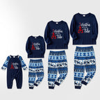 2026 Christmas Family Matching Sleepwear Pajamas Christmas Tent Print Blue Pajamas Set