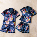 Silky Satin Floral Print Pajama Set ¨C Romantic Summer Couple Sleepwear