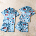 Silky Satin Cute Print Pajama Set ¨C Classic Couple Sleepwear