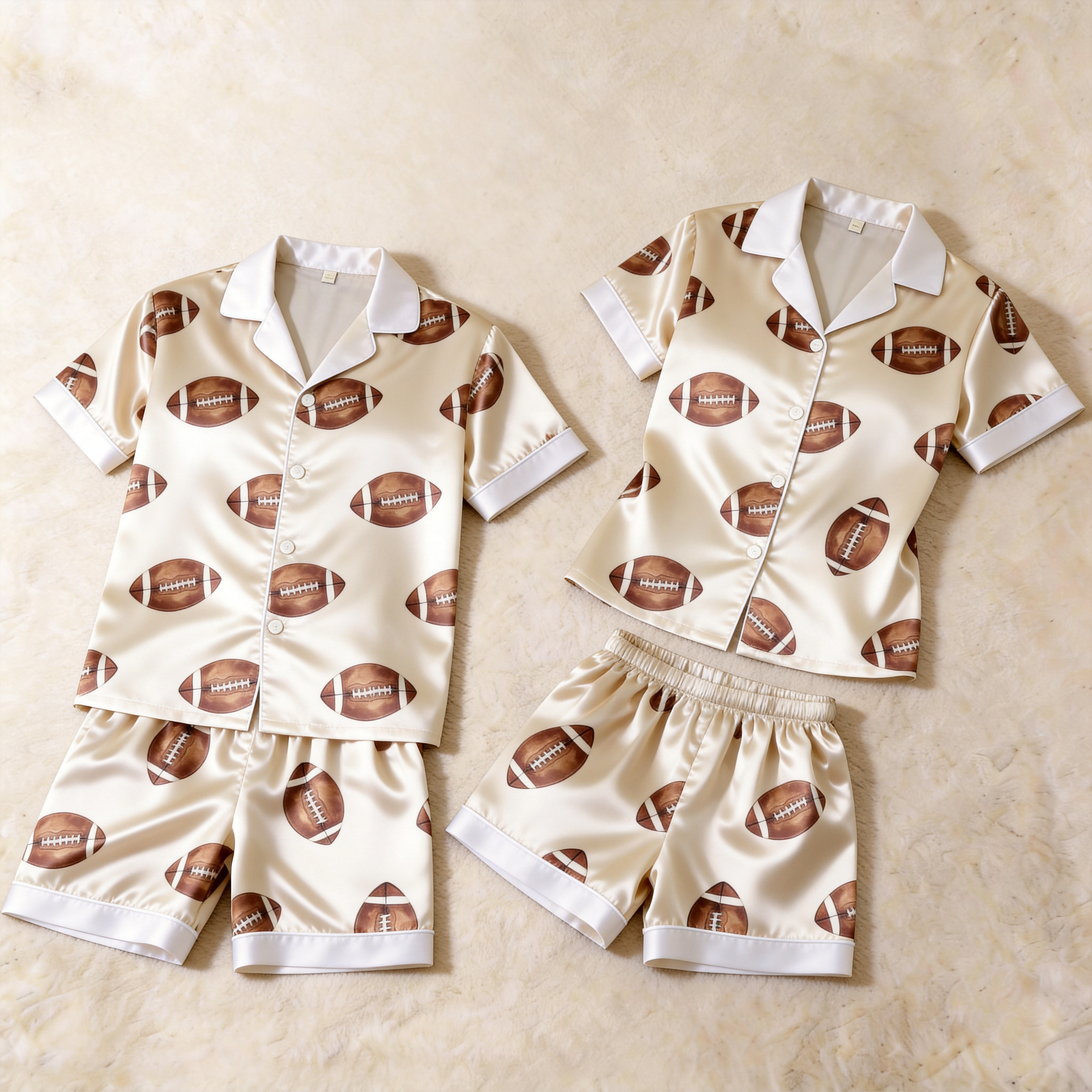 Novelty Satin Print Pajama Set ¨C Unique Couple Sleepwear