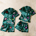 Smooth Satin Fun Design Sleepwear ¨C Casual Summer Couple Pajamas