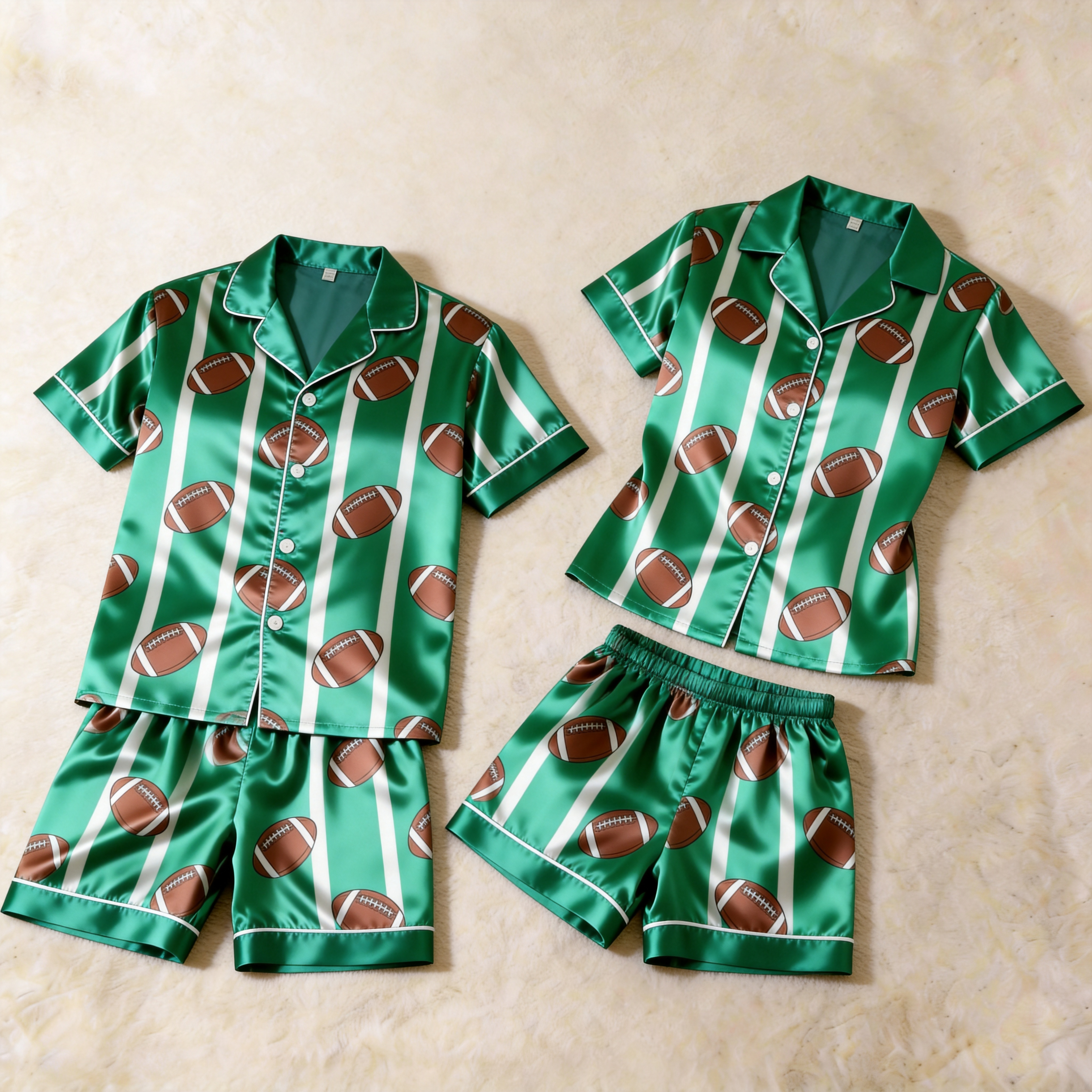 Silky Satin Whimsical Print Pajama Set ¨C Creative Couple Sleepwear