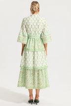 Paisley Single Breasted Midi Dress