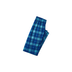 We Are Family 2026 Christmas Pajamas Set - Navy Top Blue Plaid Pants White Text Graphic