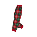 We Are Family 2026 Christmas Pajamas Set - Black Top Red and Green Plaid Pants White Text Graphic