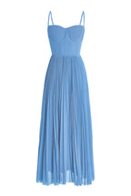 Solid Pleated Slip Midi Dress
