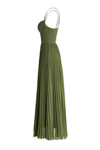 Solid Pleated Slip Midi Dress