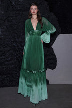 Ombre Chiffon Ruffle Maxi Dress