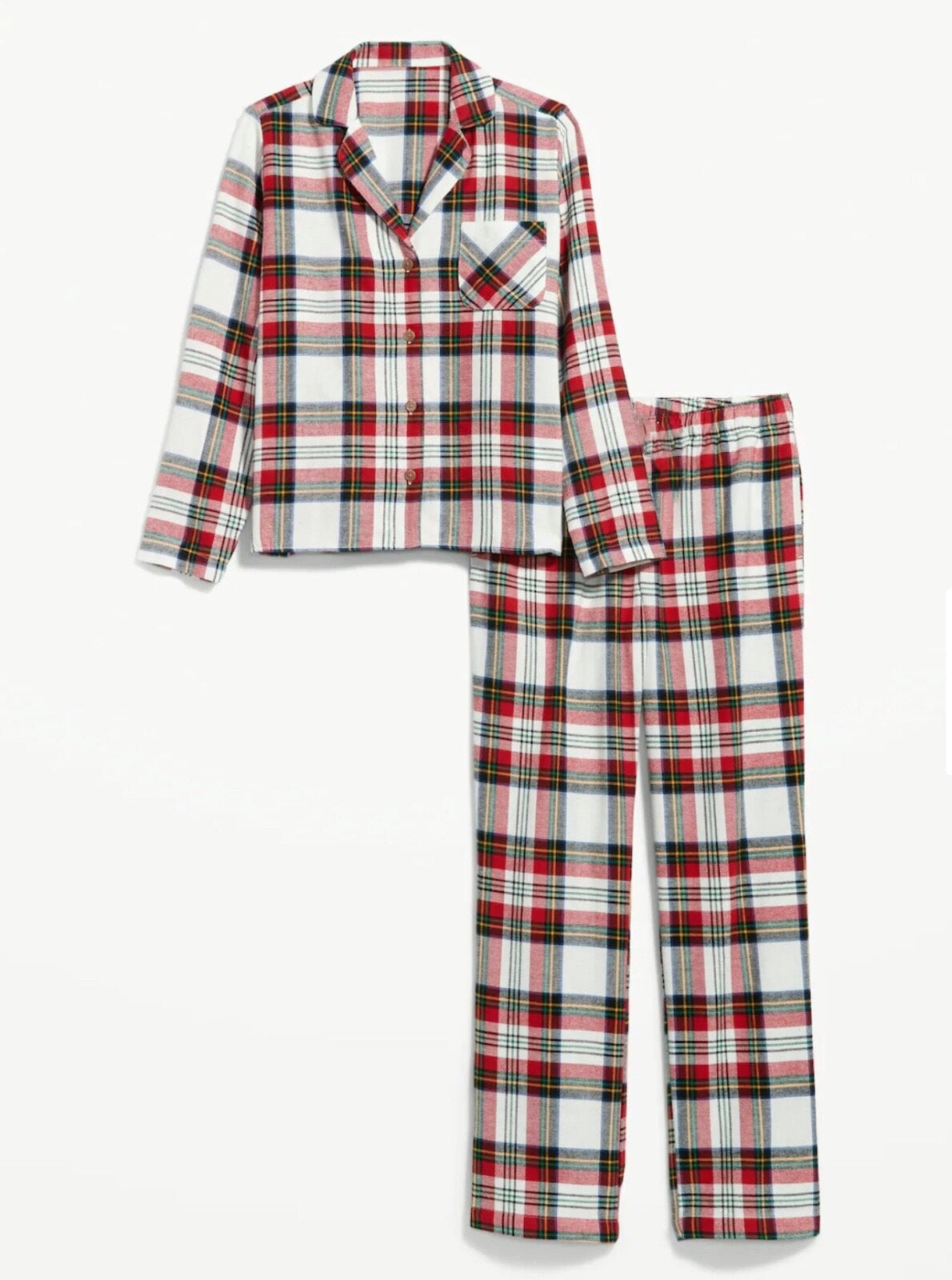 Family Red Plaid Button-Front Pajamas Set