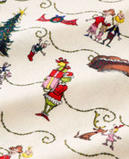 Christmas Green Pajamas Set With Cartoon Pattern Print