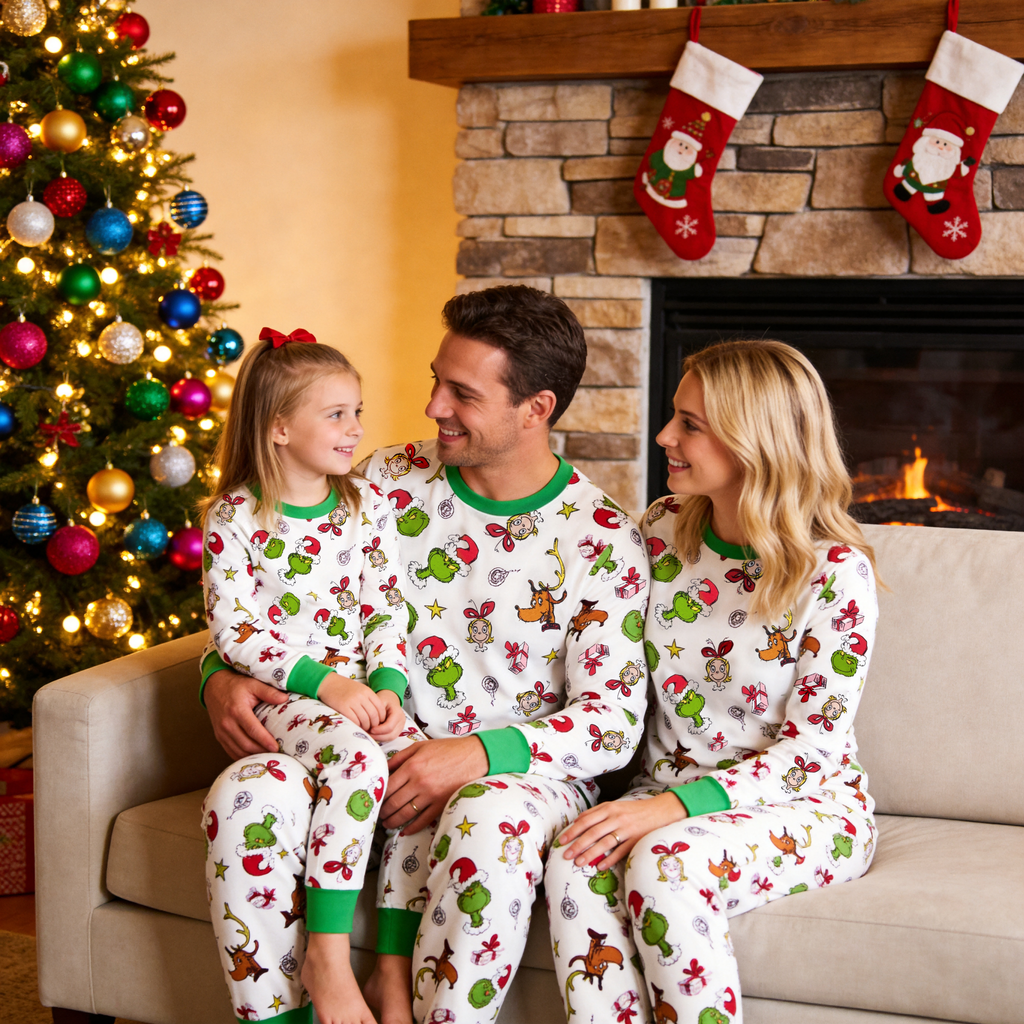 Merry Whatever Grinch Family Pajamas