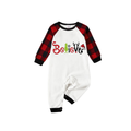 Christmas 2026 "Believe" Letter White Long Sleeve Top and Red & Black Plaid Pants Family Matching Pajamas