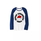 "Family Christmas 2024" Text and Santa Hat Print Blue & Black Plaid Christmas Family Matching Pajamas