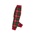 Christmas 2026"Believe" Letter White Long Sleeve Top with Red & Green Plaid Pants Couple Matching Pajamas