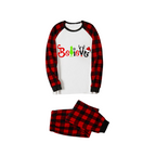 Believe Christmas Pajamas - Red & Black Plaid