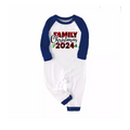 "Family Christmas 2024" Text Plaid Print Blue & Black Plaid Christmas Family Matching Pajamas
