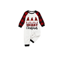 Merry Christmas Gnome Family Pajamas Set - White Top, Red Plaid Pants, Plaid Sleeves