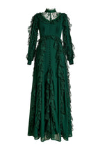 Lace Splicing Chiffon Maxi Dress