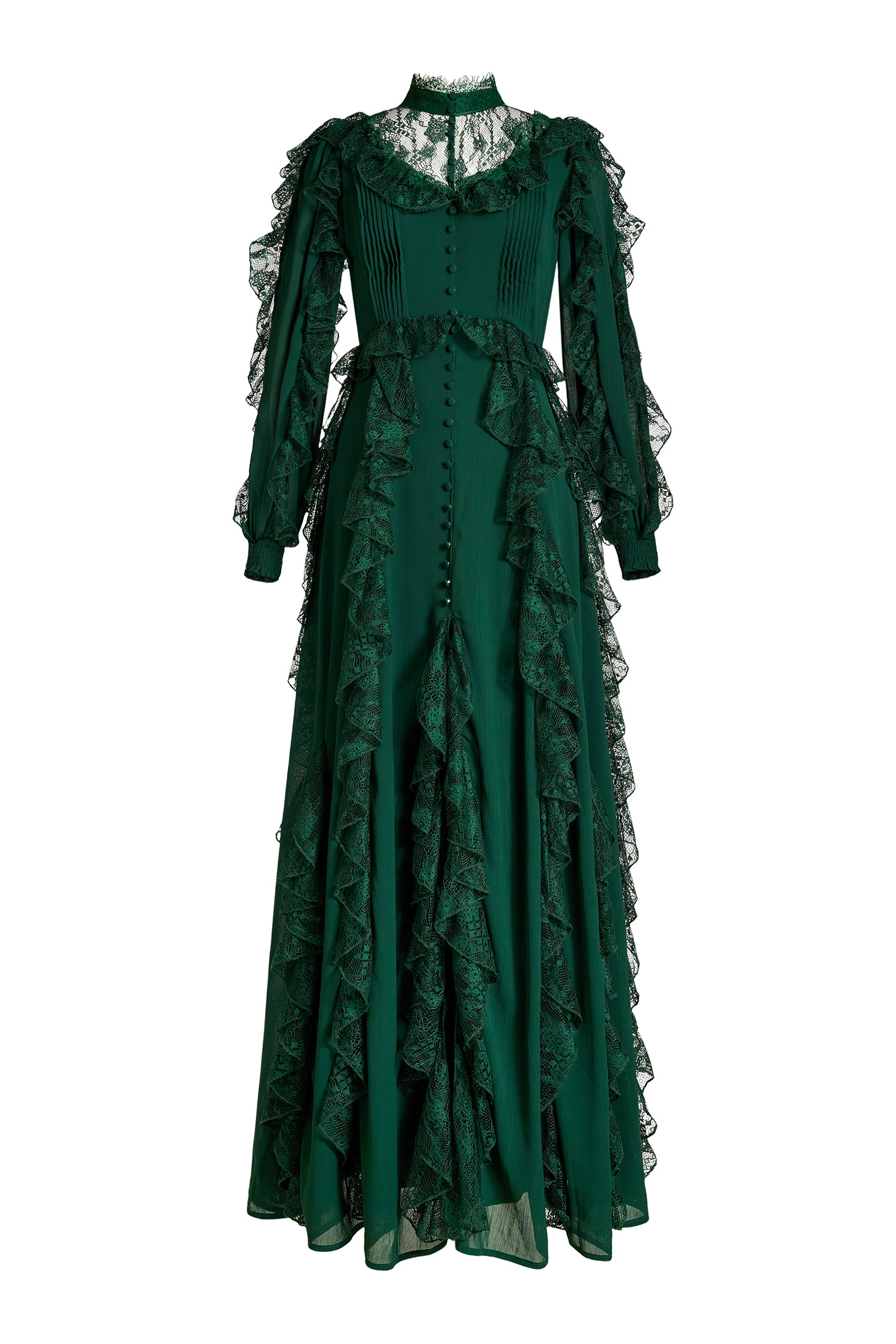 Lace Splicing Chiffon Maxi Dress