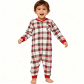 Holiday Family Red Plaid Button-Front Matching Pajamas Set