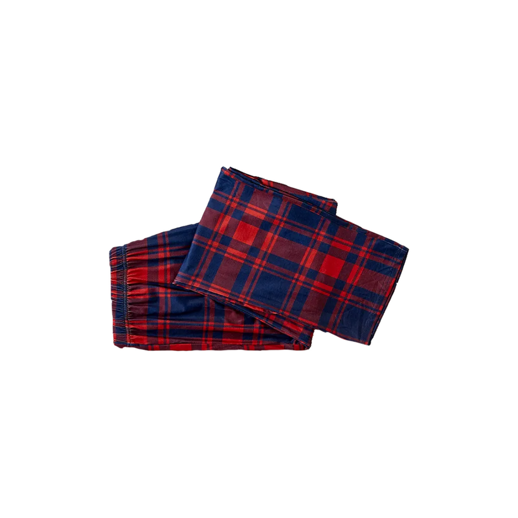 Cute "Family Christmas 2026" Pattern Printed Red and Blue Plaid Christmas Matching Pajamas