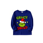 Grinch Squad Family Christmas Pajamas - Blue Santa Pattern