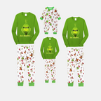 Grinch Ew, People Family Christmas Pajamas Green Reindeer Print