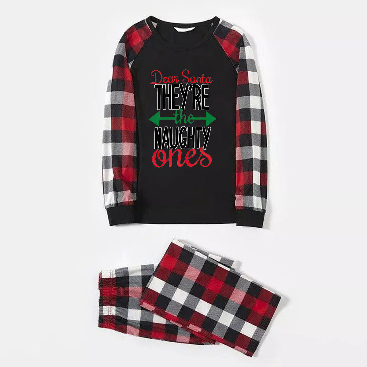 'Dear Santa They Are The Naughty One' Letter Print Family Matching Pajamas Set