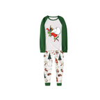 Christmas Green Pajamas Set With Cartoon Pattern Print