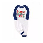 "Family Christmas 2024" Print Blue & Black Plaid Family Matching Pajamas