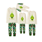 GrinchEw, People Family Christmas Pajamas  Cream Top with Christmas Tree Print