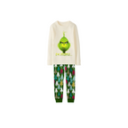 GrinchEw, People Family Christmas Pajamas  Cream Top with Christmas Tree Print