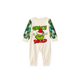 Grinch Squad Family Christmas Pajamas - White Top with Christmas Tree Pants