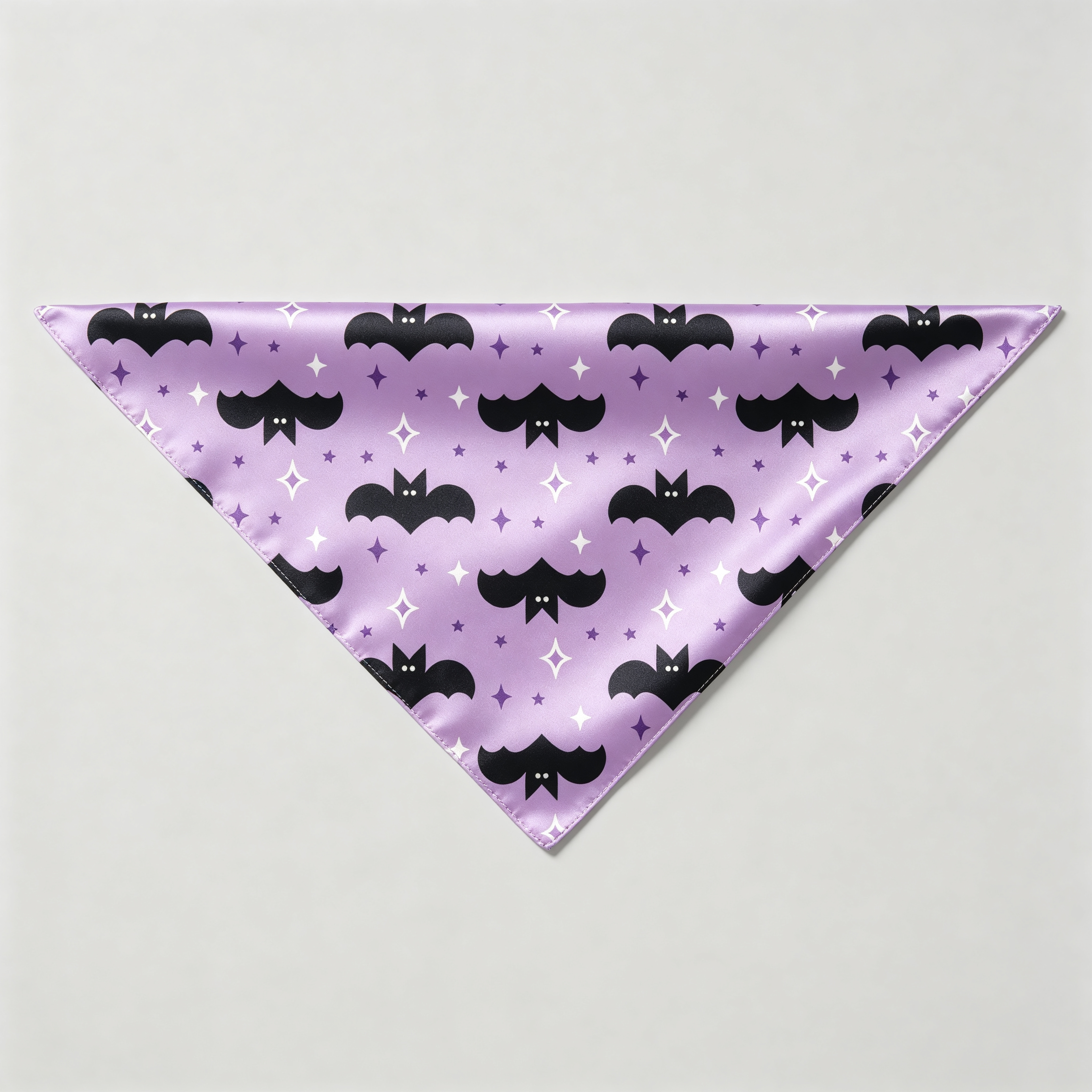 Bat and Star Print Satin Button-Up Family Pajamas Set