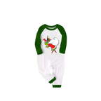 Christmas Green Pajamas Set With Cartoon Pattern Print