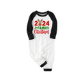 "2024 Family Christmas" and Deer Printed Green and Black Plaid Christmas Family Pajamas