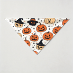 Cream Pumpkin & Witch Hat Print Satin Button-Up Family Halloween Pajamas Set