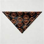 Black Orange Jack-O-Lantern Print Satin Button-Up Family Halloween Pajamas Set