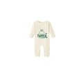 Beige Christmas Pattern Print Christmas Pajamas Set With Grinch Face and Text Print