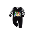 Believe Grinch and Friends Family Christmas Pajamas Set - Black Top Black and White Plaid Pants Festive Graphic