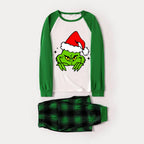 Christmas Cute Cartoon Print Family Matching Raglan Long-sleeve Pajamas Sets