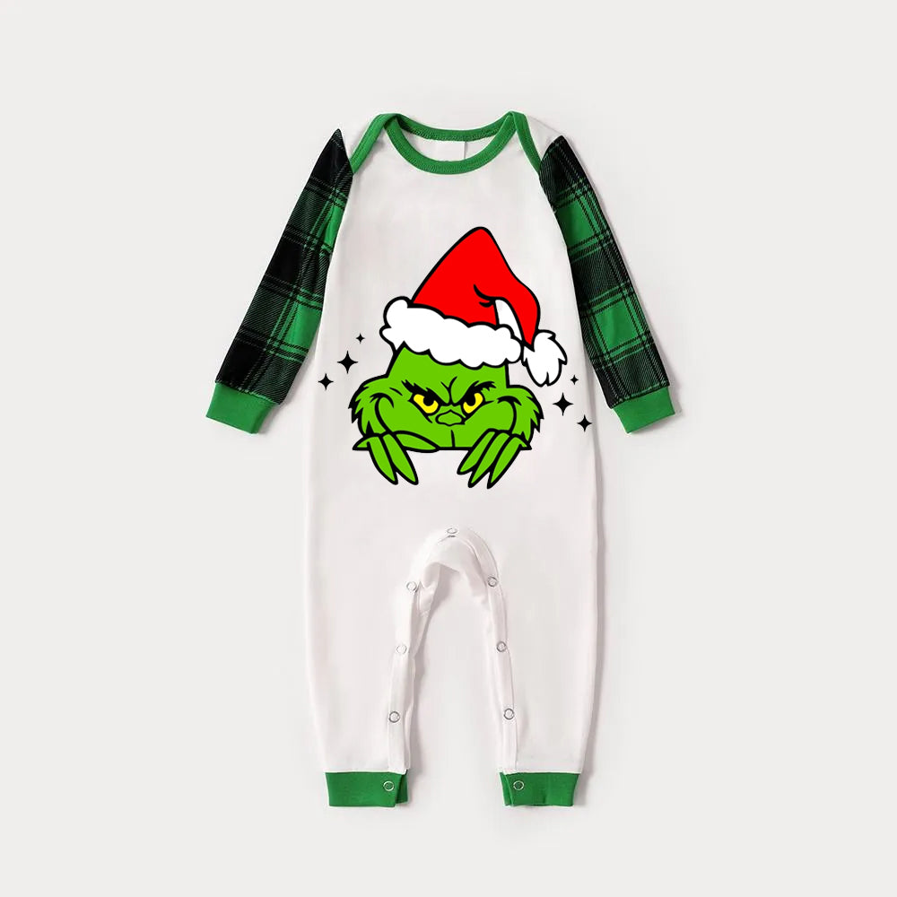 Christmas Cute Cartoon Print Family Matching Raglan Long-sleeve Pajamas Sets