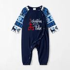 2026 Christmas Family Matching Sleepwear Pajamas Christmas Tent Print Blue Pajamas Set