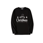 "Merry Christmas" White Letter 2026 Black Long Sleeve Top